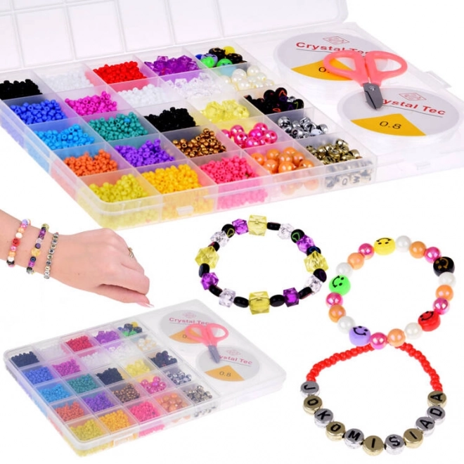 Set van gekleurde kristalkralen voor het maken van armbanden