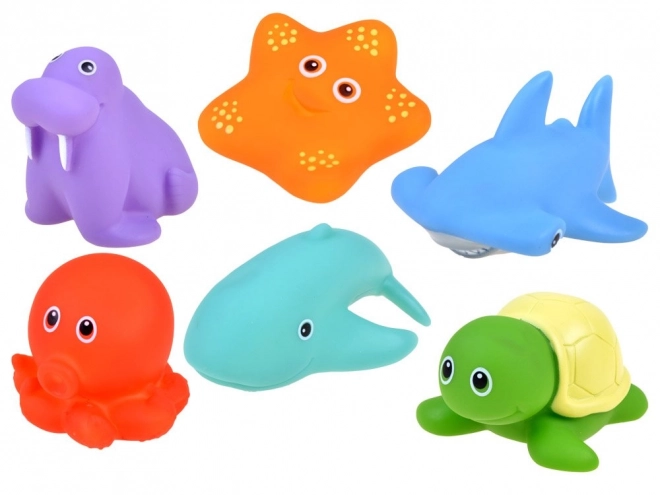 Kleurige zeedieren voor in bad - set van 6