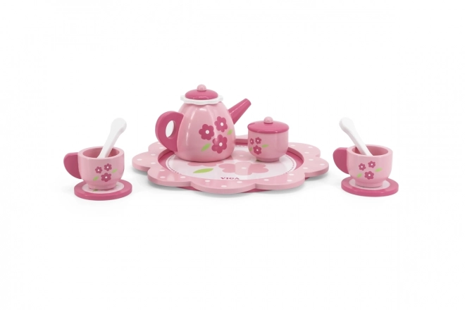 Kinderthee- en koffieset Viga op dienblad