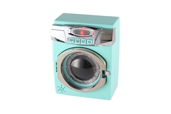 Turquoise wasmachine met geluidseffecten en lichteffecten
