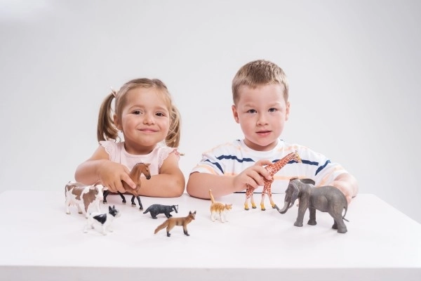 Giraffe met Net Zooted Plastic 17cm in Zak