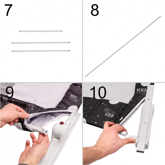 Beschermhekje voor bed 200 cm zwart