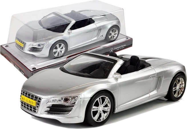 Cabrio Speelgoedauto met Wrijvingsaandrijving Zilver 1:18