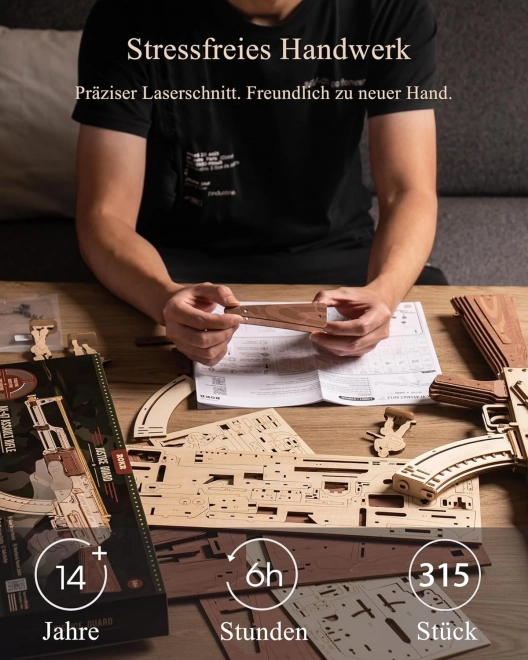 RoboTime 3D Houten Mechanische Puzzel Aanvalsgeweer AK-47