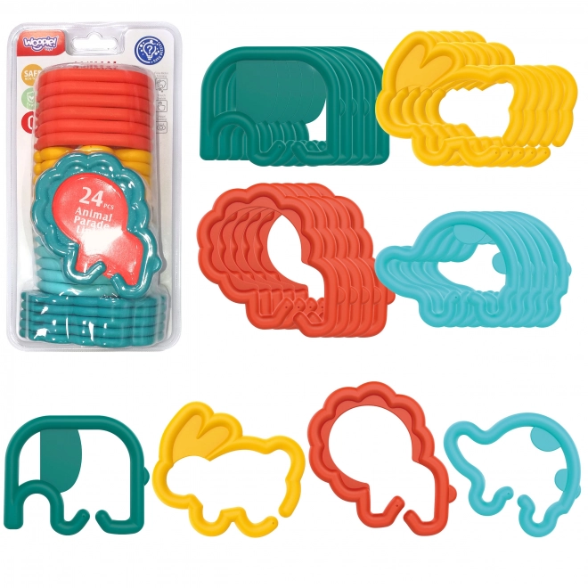 Woopie baby sensorisch speelgoed voor baby's - dierenketting 24 stuks