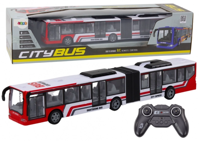 RC op afstand bestuurde stadsbus rood/wit