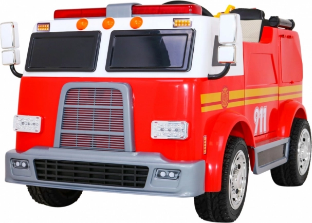 Elektrische brandweerauto voor kinderen met waterkanon, megafoon en afstandsbediening