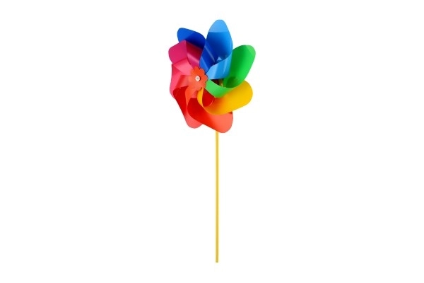 Windmolen diameter 22cm kleurrijk regenboog kunststof 47cm