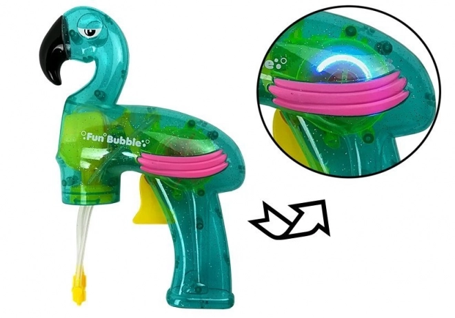 Bellenblaaspistool flamingo blauw