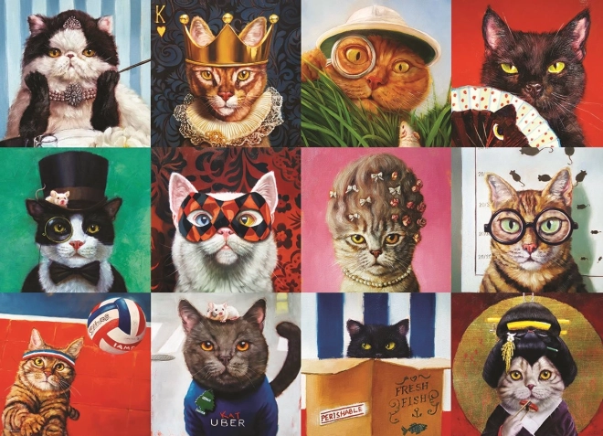 Puzzel EuroGraphics grappige katten 1000 stukjes
