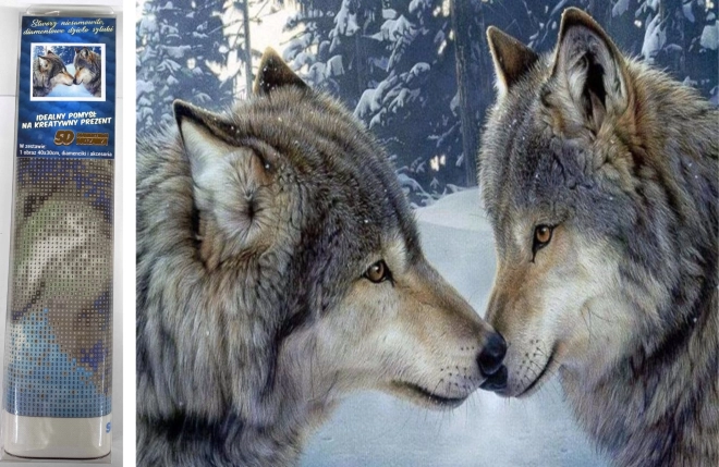 Norimpex diamant schilderen Wolfsharmonie 30x40 cm