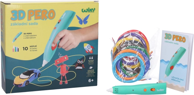 3D pen WIKY basisset met vullingen en sjablonen – Tsjechische verpakking