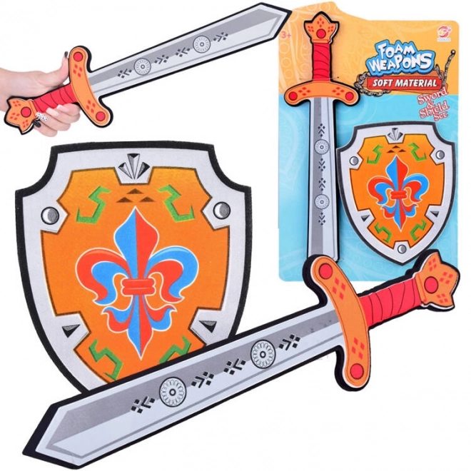 Set voor ridder Schuim Schild Zwaard Schuim Embleem Lelie ZA5315