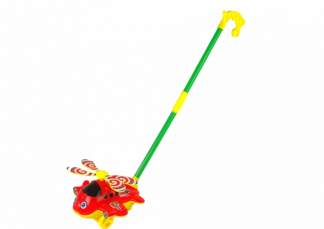 Vrolijke speelgoedhelikopter met stok