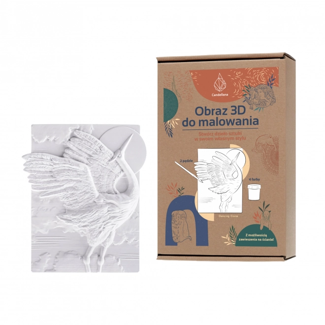 CANDELLANA Gipskleurboek 3D-schilderset met verf en penselen