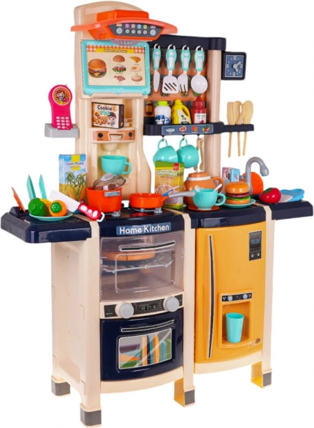 Interactieve kinderkeuken met verlichting en geluiden, 65-delig – Blauw