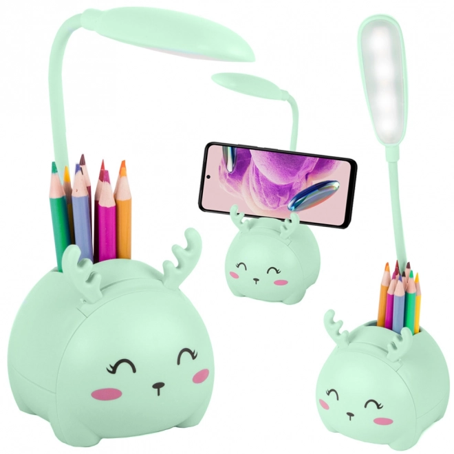Kinder nachtlampje usb organizer telefoonstandaard voor lezen wetenschap – Groen