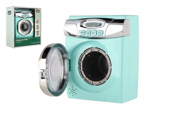 Turquoise wasmachine met geluidseffecten en lichteffecten