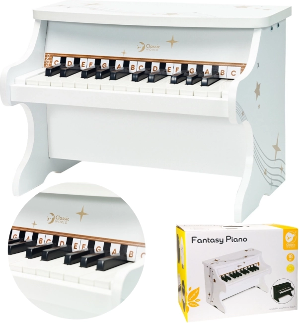 Houten kinderpiano CLASSIC WORLD met lesboek