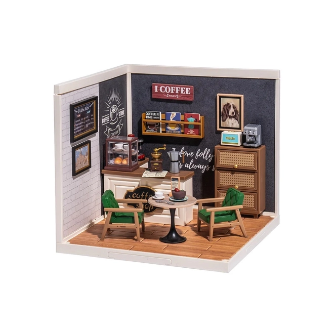 Sfeer van een knus café in miniatuur
