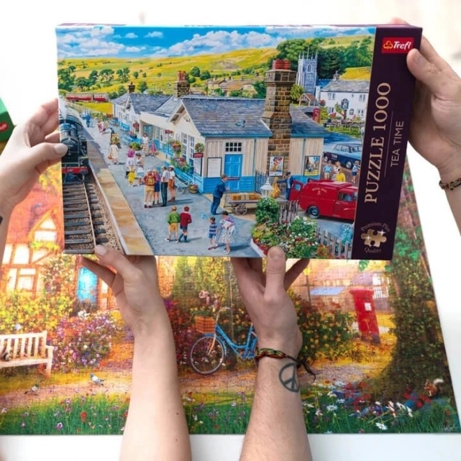 TREFL Puzzel Premium Plus Theetijd: Treinstation 1000 stukjes