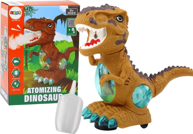 Gele dansende dinosaurus met obstakelsensor, licht en geluiden