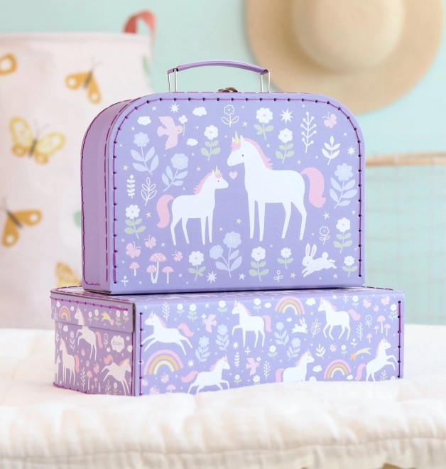 A Little Lovely Company Set van twee kartonnen koffertjes
