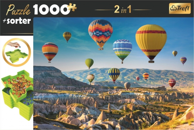 Puzzel en sorteerder TREFL 2v1 Ballonnen boven Cappadocië 1000 stukjes