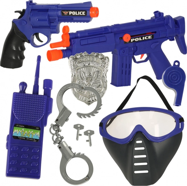 Politiespeelset met pistool, karabijn, masker en handboeien