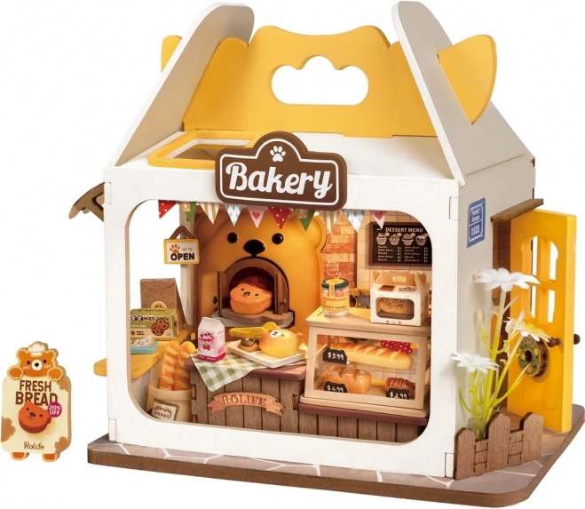 Miniatuurhuisje Berenbakkerij met LED-verlichting – ROLIFE