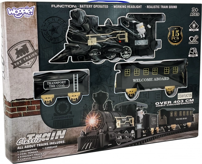 Woopie stoomtrein XXL set van rails 403 cm