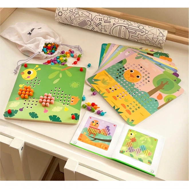 Houten puzzel met pinnetjes van Tooky Toy