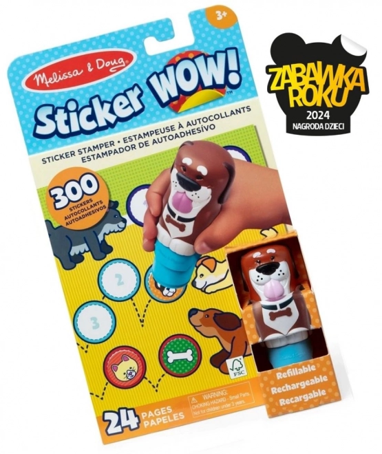 Sticker WOW! Stempelsticker hondje