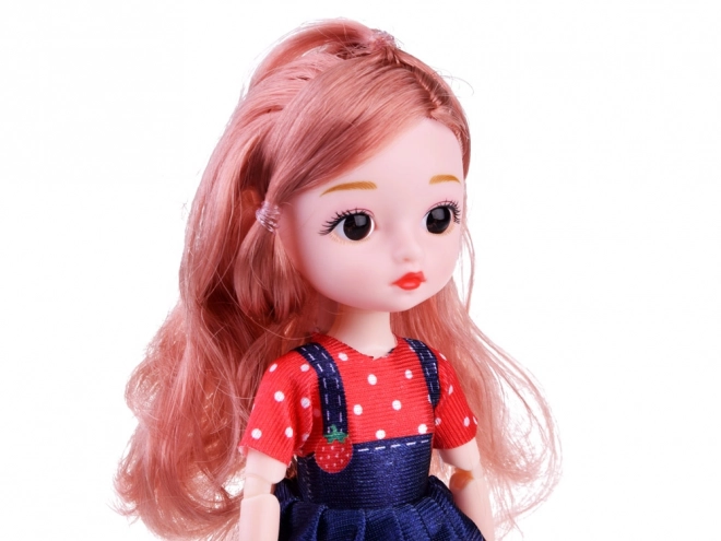 Schattige pop met beweegbare ledematen en lang haar 24 cm