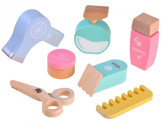 Set houten kappersspeelgoed voor Kapper