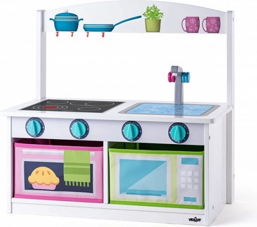 Houten 2-in-1 kinderkeuken en bank