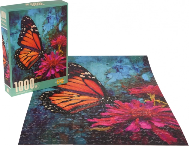 Puzzel 1000 stukjes – kleurrijke vlinder