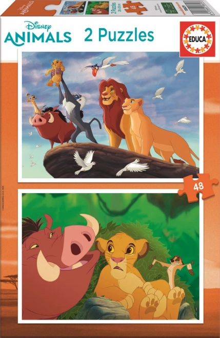 Puzzle EDUCA – DE LEEUWENKONING, 2×48 stukjes