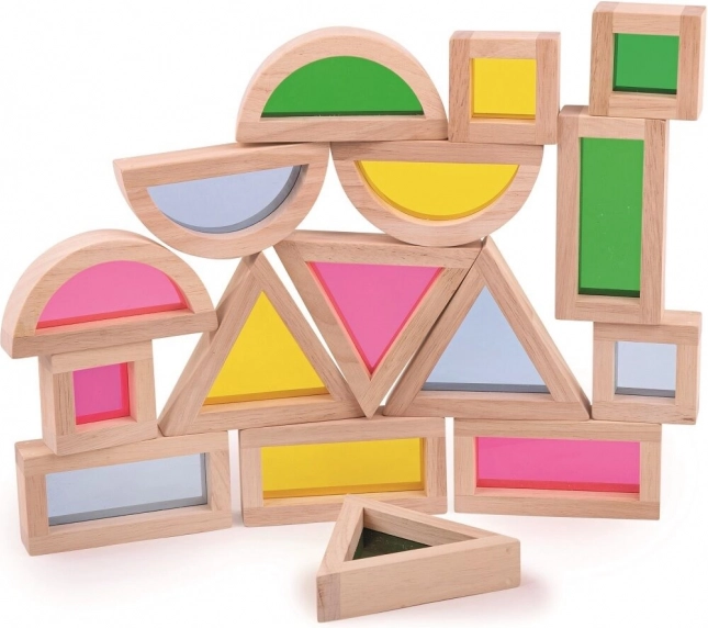 Bigjigs Toys kleurrijke sensorische vormen van natuurlijk hout