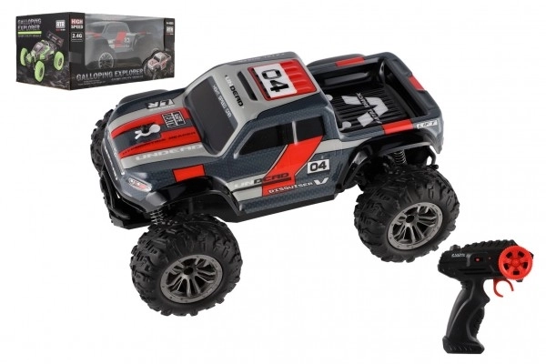 Auto RC Pick Up Terrein grijs-rood