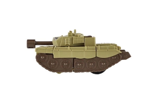 Transformer tank/robot plastic 14cm met traagheidsmotor 3 kleuren