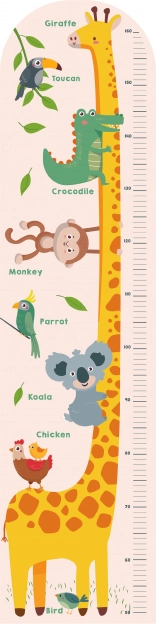 Kinder foam giraffe muurhoogtemeter