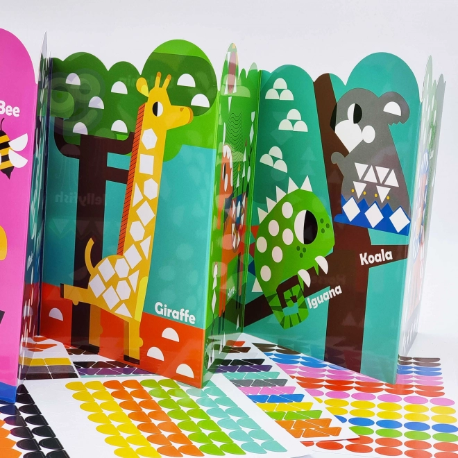 Geometrische stickers dieren Woopie voor creatieve educatie