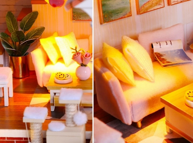 Negentien miniatuur huisje Huis gekleurde glazuur