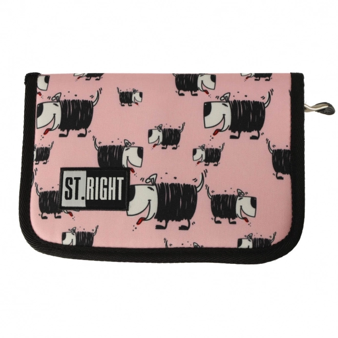 BAMBINO dubbelklap etui roze honden