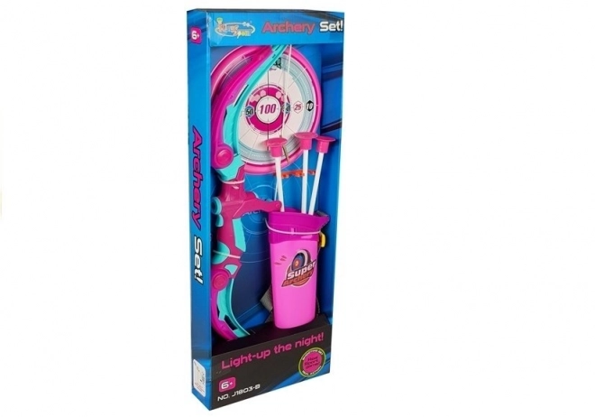 Boog met een schild + 3 pijlen met zuignap roze