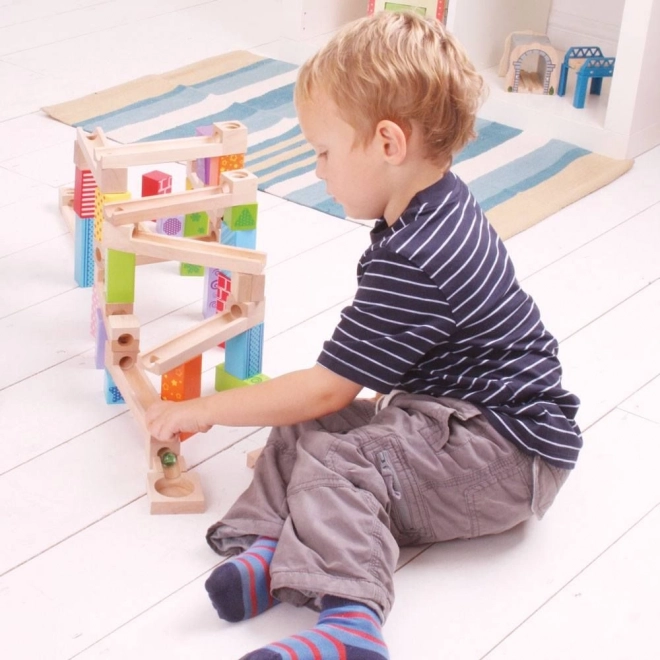 Bigjigs Speelgoed Houten Knikkerbaan Gekleurd