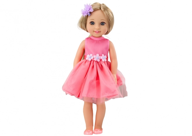 Lang haar voor poppen Roze jurk Clip Borstel 38cm