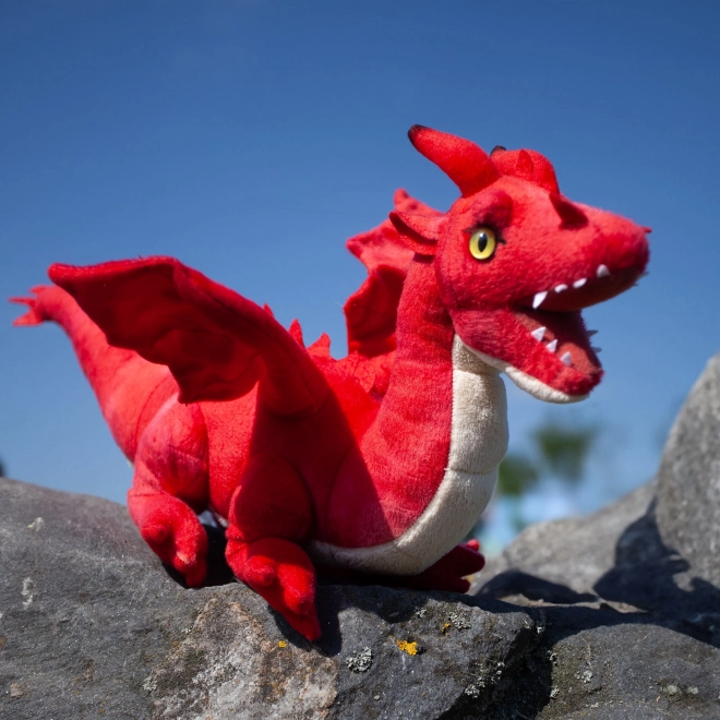 Pluche draak rood ECO-FRIENDLY 40 cm