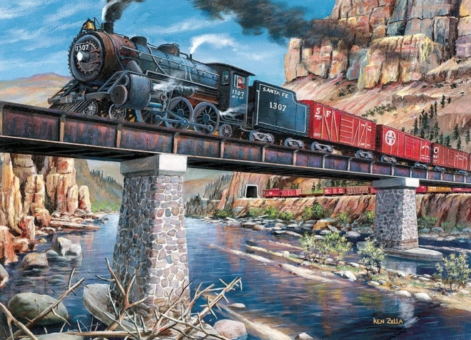 Puzzel Locomotief op de brug 1000 stukjes